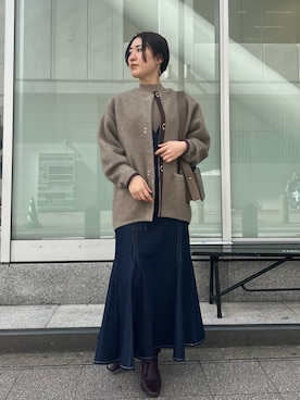 「LAGUNAMOON（ラグナムーン）のアイテム（その他アウター）」を使った、RUNA ONISHIさん（レディース・163cm）の冬コーディネート