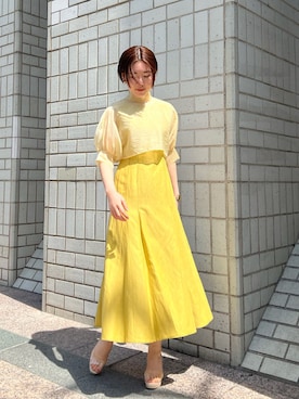 「LAGUNAMOON（ラグナムーン）のアイテム（ブレスレット）」を使った、RUNA ONISHIさん（レディース・163cm）の春コーディネート