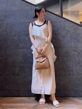 「アイテム（ワンピース）」を使った、RUNA ONISHIさん（レディース・163cm）の夏コーディネート