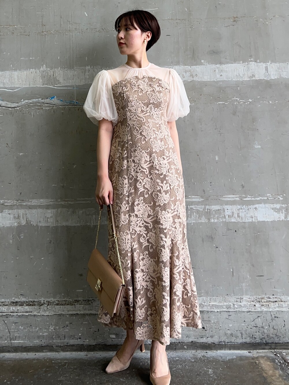 LAGUNAMOON LADYフラワージャガードレースワンピース
