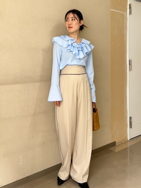 「LAGUNAMOON（ラグナムーン）のアイテム」を使った、RUNA ONISHIさん（レディース・163cm）の春コーディネート