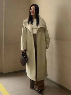 「アイテム（チェスターコート）」を使った、RUNA ONISHIさん（レディース・163cm）の秋コーディネート