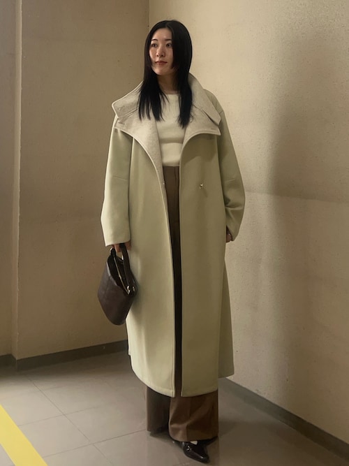 ウールジャージスタンドカラーコート（チェスターコート）｜LAGUNAMOON