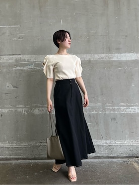 「LAGUNAMOON（ラグナムーン）のアイテム（ブレスレット）」を使った、RUNA ONISHIさん（レディース・163cm）の夏コーディネート