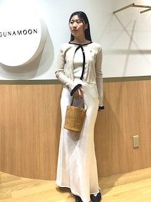 接触冷感】【マシンウォッシャブル】スリットサテンナロースカート