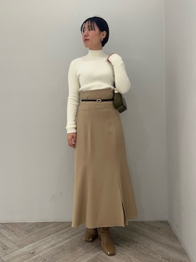 「JW PEI（ジェイダブリューペイ）のアイテム」を使った、RUNA ONISHIさん（レディース・163cm）の冬コーディネート
