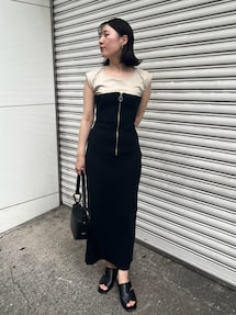 美品♡LAGUNAMOON ミドルヒールカッティングミュール シルバー　サンダル ミドルヒールカッティングミュール｜ラグナムーン（LAGUNAMOON