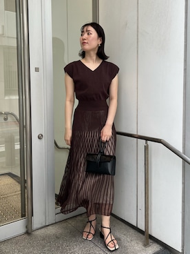 「MARLON FIRENZE（マーロンフィレンツェ）のアイテム」を使った、RUNA ONISHIさん（レディース・163cm）の夏コーディネート