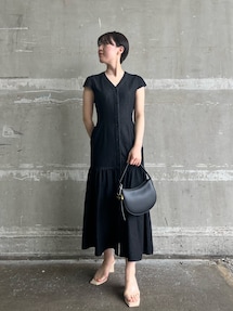 【美品】louren ローレン フロントボタンボリュームワンピース F ローレン louren front button volume onepiece フロントボタン
