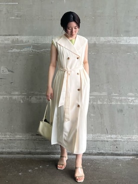 「LAGUNAMOON（ラグナムーン）のアイテム（ブレスレット）」を使った、RUNA ONISHIさん（レディース・163cm）の春コーディネート