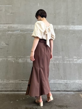 「LAGUNAMOON（ラグナムーン）のアイテム（ブレスレット）」を使った、RUNA ONISHIさん（レディース・163cm）の春コーディネート