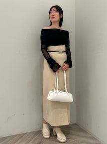 LAGNAMOON フレアスリーブオフショルチュールトップス LAGUNAMOON（ラグナムーン）の「フレアスリーブオフショル