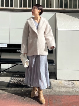 「LAGUNAMOON（ラグナムーン）のアイテム（その他アウター）」を使った、RUNA ONISHIさん（レディース・163cm）の冬コーディネート