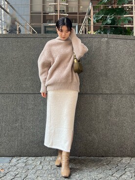 「JW PEI（ジェイダブリューペイ）のアイテム」を使った、RUNA ONISHIさん（レディース・163cm）の冬コーディネート