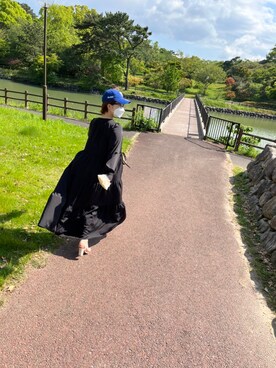 「CIAOPANIC（チャオパニック）のアイテム（ワンピース、ブラック系）」を使った、uamiさん（レディース・162cm）の春コーディネート