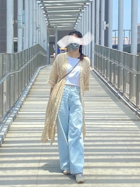 「PAZZO（パッゾ）のアイテム（Tシャツ/カットソー）」を使った、shina930さん（レディース・165cm）の夏コーディネート