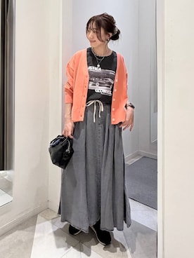 「GLOBAL WORK（グローバルワーク）のステンレスコインキラ2連ネックレス/459940（ネックレス、グレー系）」を使った、★しーちゃん★さん（レディース・156cm）の春コーディネート