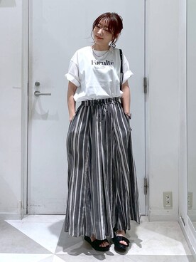 「アイテム（ネックレス、パープル系）」を使った、★しーちゃん★さん（レディース・156cm）の春コーディネート