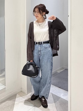 「GLOBAL WORK（グローバルワーク）のスペ軽お財布ショルダー/132336（ショルダーバッグ、その他）」を使った、★しーちゃん★さん（レディース・156cm）の春コーディネート