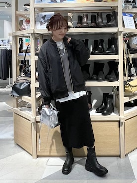 「体型カバー」｜「アイテム（アクセサリー）」を使った、★しーちゃん★さん（レディース・156cm）の冬コーディネート