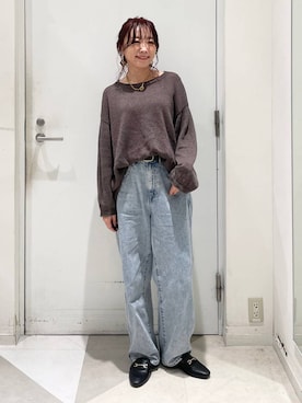 「GLOBAL WORK（グローバルワーク）のGOODデニムバギーパンツ/498388（デニムパンツ）」を使った、★しーちゃん★さん（レディース・156cm・40代）の秋コーディネート