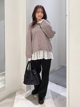 「GLOBAL WORK（グローバルワーク）のエアかる厚底ローファー/136031（ローファー、ブラック系）」を使った、★しーちゃん★さん（レディース・156cm）の春コーディネート