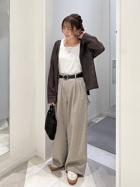 「GLOBAL WORK（グローバルワーク）のエアかるクラシックスニーカー/135751（スニーカー、ホワイト系）」を使った、★しーちゃん★さん（レディース・156cm）の春コーディネート