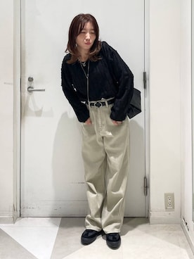 「GLOBAL WORK（グローバルワーク）のGOODデニムバギーパンツ/498388（デニムパンツ）」を使った、★しーちゃん★さん（レディース・156cm・40代）の秋コーディネート