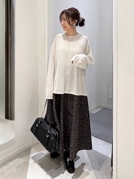 「GLOBAL WORK（グローバルワーク）のエアかる厚底ローファー/136031（ローファー、ブラック系）」を使った、★しーちゃん★さん（レディース・156cm）の春コーディネート