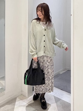 「GLOBAL WORK（グローバルワーク）のエアかる厚底ローファー/136031（ローファー、ブラック系）」を使った、★しーちゃん★さん（レディース・156cm）の春コーディネート