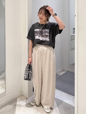 「GLOBAL WORK（グローバルワーク）のスペ軽お財布ショルダー/132336（ショルダーバッグ、その他）」を使った、★しーちゃん★さん（レディース・156cm）の春コーディネート