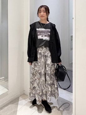 「GLOBAL WORK（グローバルワーク）のスペ軽お財布ショルダー/132336（ショルダーバッグ、ブラック系）」を使った、★しーちゃん★さん（レディース・156cm）の春コーディネート