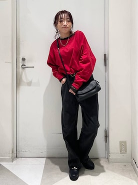 「GLOBAL WORK（グローバルワーク）のGOODデニムバギーパンツ/498388（デニムパンツ）」を使った、★しーちゃん★さん（レディース・156cm・40代）の秋コーディネート