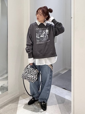 「GLOBAL WORK（グローバルワーク）のアイテム（スウェット）」を使った、★しーちゃん★さん（レディース・156cm）の冬コーディネート
