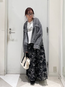 「アイテム（デニムジャケット）」を使った、★しーちゃん★さん（レディース・156cm）の秋コーディネート