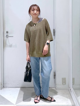 「アイテム（ニット/セーター）」を使った、★しーちゃん★さん（レディース・156cm・40代）の夏コーディネート