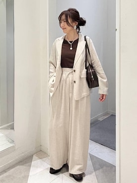 「GLOBAL WORK（グローバルワーク）のエアかる厚底ローファー/136031（ローファー、ブラウン系）」を使った、★しーちゃん★さん（レディース・156cm）の春コーディネート