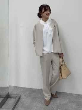 「アイテム（ワンピース/ドレス、ベージュ系）」を使った、★しーちゃん★さん（レディース・156cm）の冬コーディネート