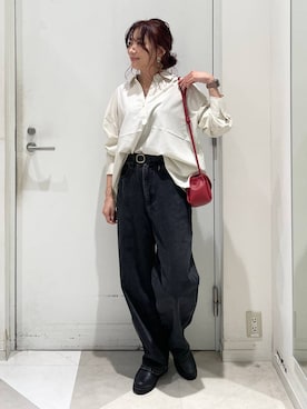 「GLOBAL WORK（グローバルワーク）のGOODデニムバギーパンツ/498388（デニムパンツ）」を使った、★しーちゃん★さん（レディース・156cm・40代）の秋コーディネート