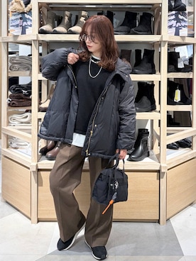 「GLOBAL WORK（グローバルワーク）のエアリュクスダウンフードブルゾン/495695（ダウンジャケット/コート）」を使った、★しーちゃん★さん（レディース・156cm）の冬コーディネート