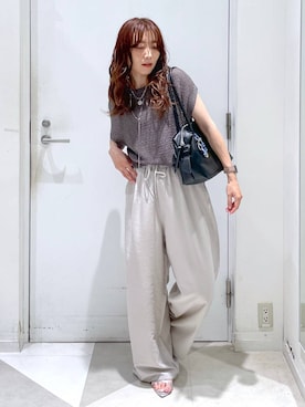 「GLOBAL WORK（グローバルワーク）の洗えるメッシュプルオーバーフレンチスリーブ/320430（Tシャツ/カットソー）」を使った、★しーちゃん★さん（レディース・156cm・40代）の夏コーディネート