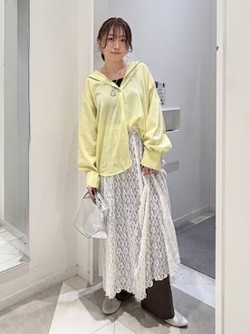 「GLOBAL WORK（グローバルワーク）のスペ軽お財布ショルダー/132336（ショルダーバッグ、シルバー系）」を使った、★しーちゃん★さん（レディース・156cm）の春コーディネート