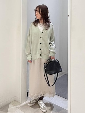 「GLOBAL WORK（グローバルワーク）のスペ軽お財布ショルダー/132336（ショルダーバッグ、ブラック系）」を使った、★しーちゃん★さん（レディース・156cm）の春コーディネート