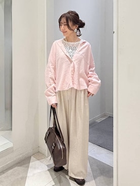 「GLOBAL WORK（グローバルワーク）のエアかる厚底ローファー/136031（ローファー、ブラウン系）」を使った、★しーちゃん★さん（レディース・156cm）の春コーディネート