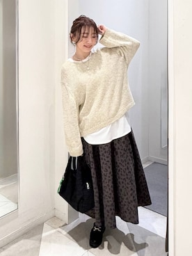 「GLOBAL WORK（グローバルワーク）のエアかる厚底ローファー/136031（ローファー、ブラック系）」を使った、★しーちゃん★さん（レディース・156cm）の春コーディネート