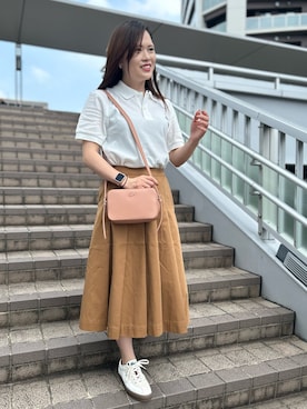 「アイテム（ポロシャツ）」を使った、Kanchan-24さん（レディース・155cm）の夏コーディネート