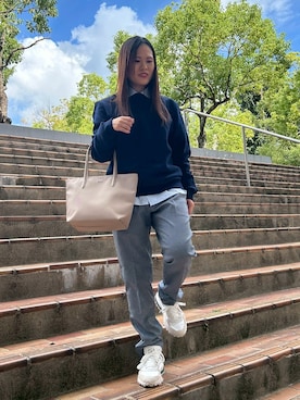 「スラックスパンツ」｜「アイテム（スウェット）」を使った、Kanchan-24さん（レディース・155cm）の秋コーディネート