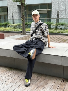 「thisisneverthat（ディスイズネバーザット）のアイテム（帽子）」を使った、Masashiさん（メンズ・172cm）の秋コーディネート