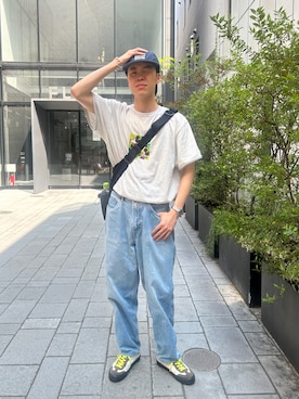 「アイテム（キャップ）」を使った、Masashiさん（メンズ・172cm・20代）の夏コーディネート