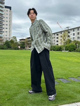 「アイテム（スラックス）」を使った、Masashiさん（メンズ・172cm・20代）の秋コーディネート